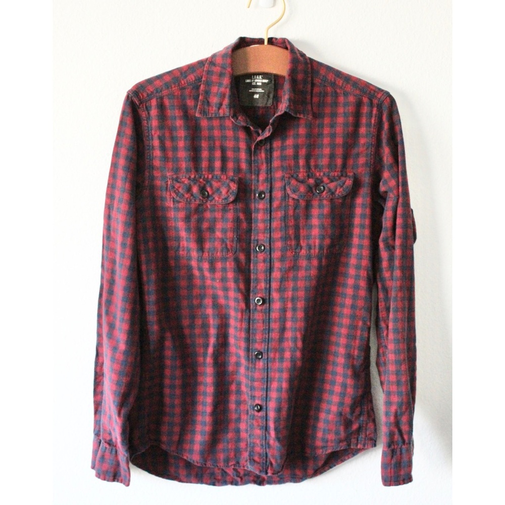 ‼️SALE‼️ H&M red checked button up
